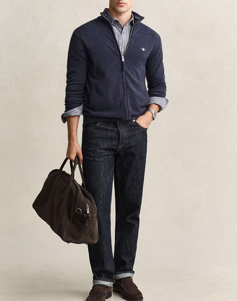 GANT ПЛЕТЕНА ЖИЛЕТКА SUPERFINE LAMBSWOOL ZIP CARDIGAN
