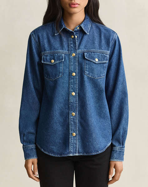 GANT РИЗА С ДЪЛГИ РЪКАВИ GOLD BUTTON DENIM SHIRT