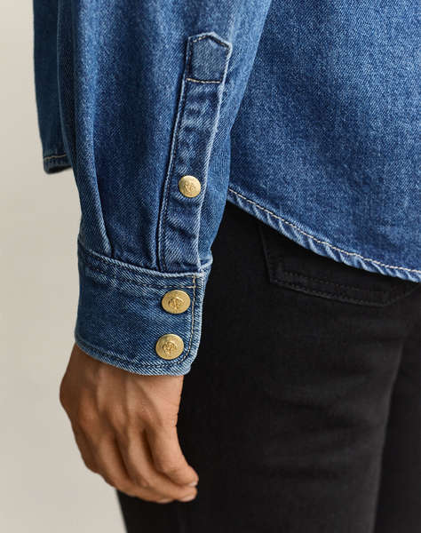 GANT РИЗА С ДЪЛГИ РЪКАВИ GOLD BUTTON DENIM SHIRT