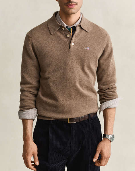 GANT ПУЛОВЕР С ДЪЛГИ РЪКАВИ SUPERFINE LAMBSWOOL POLO