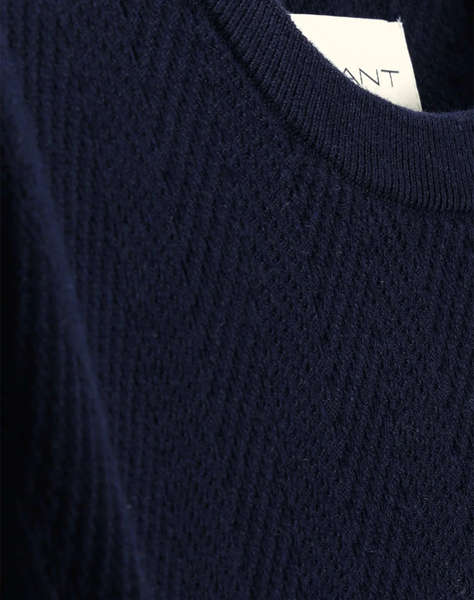 GANT ПУЛОВЕР С ДЪЛГИ РЪКАВИ HERRINGBONE SIZE TEXTURED C-NECK