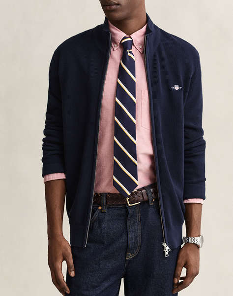 GANT ПЛЕТЕНА ЖИЛЕТКА MICRO TEXTURED COTTON ZIP CARDIGAN