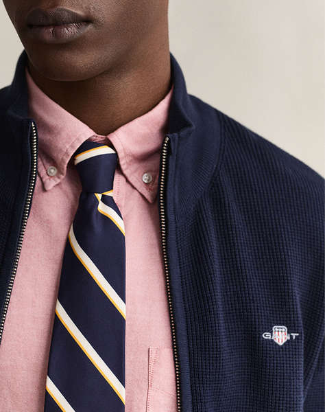 GANT ПЛЕТЕНА ЖИЛЕТКА MICRO TEXTURED COTTON ZIP CARDIGAN