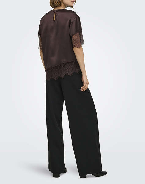 ONLY ONLINDONA 2/4 SATIN LACE TOP WVN