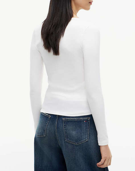 TOMMY JEANS TJW SLIM ESSENTIAL RIB V LS