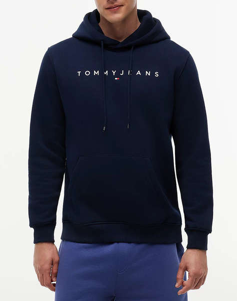 TOMMY JEANS TJM REG LINEAR LOGO HOODIE EXT