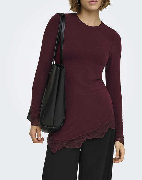 ONLY ONLGLAMOUR L/S LACE DETAIL TOP JRS
