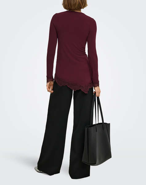 ONLY ONLGLAMOUR L/S LACE DETAIL TOP JRS
