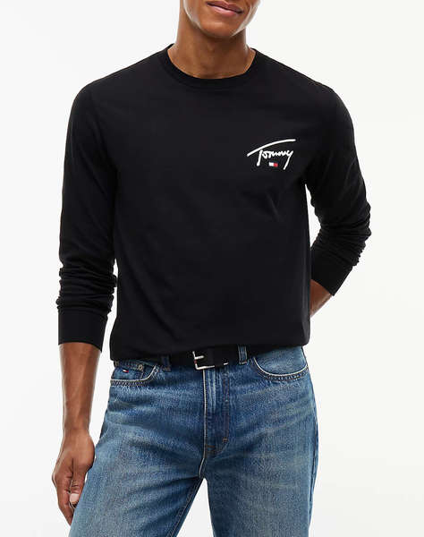 TOMMY JEANS TJM SLIM SIGNATURE CHEST TEE LS