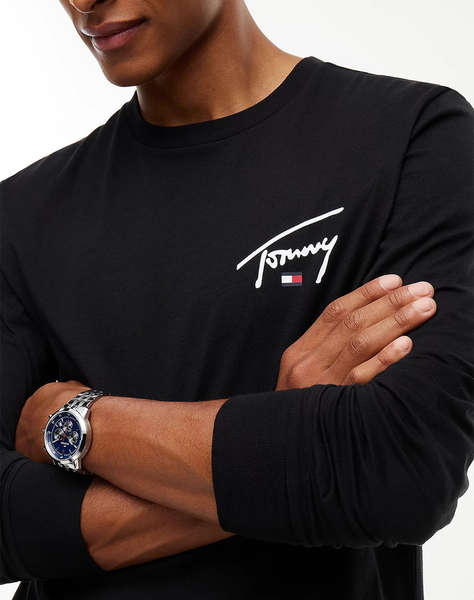 TOMMY JEANS TJM SLIM SIGNATURE CHEST TEE LS