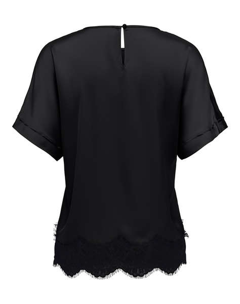 ONLY ONLMENUS SS LACE SATIN TOP WVN