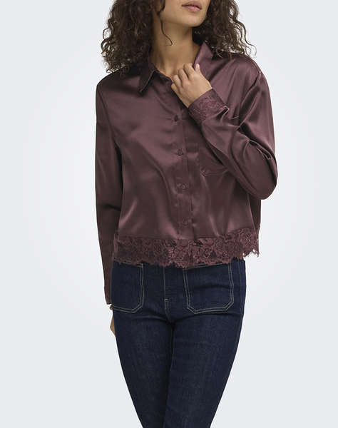 ONLY ONLINDONA L/S SATIN LACE SHIRT WVN