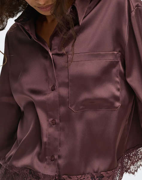 ONLY ONLINDONA L/S SATIN LACE SHIRT WVN