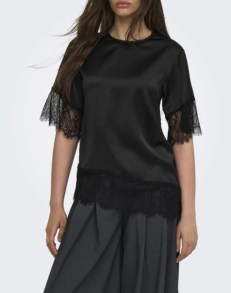 ONLY ONLINDONA 2/4 SATIN LACE TOP WVN
