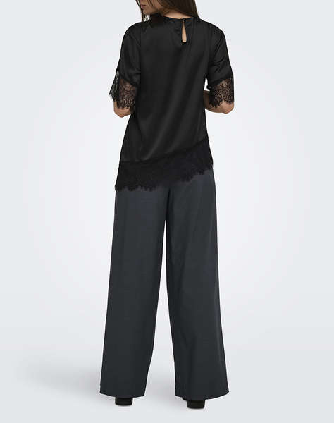ONLY ONLINDONA 2/4 SATIN LACE TOP WVN