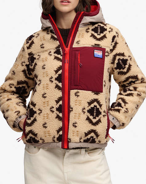 SUPERDRY SHERPA JAQUARD FLEECE HYBRID ДАМСКИ СУИЧЪР