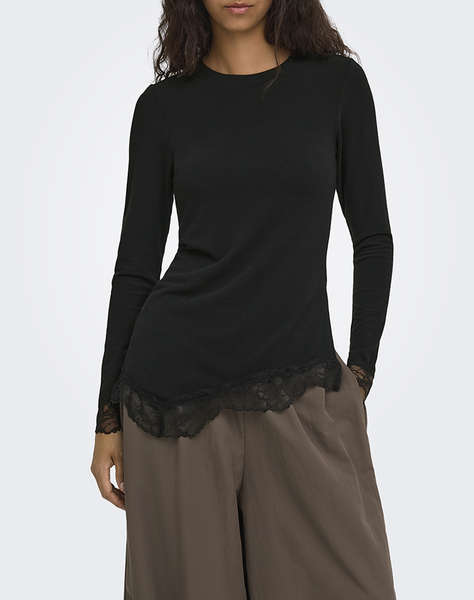 ONLY ONLGLAMOUR L/S LACE DETAIL TOP JRS