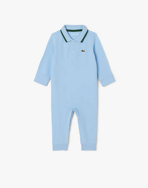 LACOSTE БЕБЕШКО БОДИ С ДЪЛГИ РЪКАВИ FOOTLESS PIQUE COVERALL