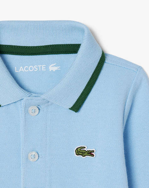 LACOSTE БЕБЕШКО БОДИ С ДЪЛГИ РЪКАВИ FOOTLESS PIQUE COVERALL