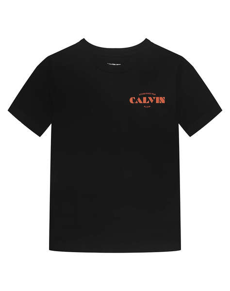 CALVIN KLEIN JEANS CALVIN SMALL CHEST PRINT TEE SS