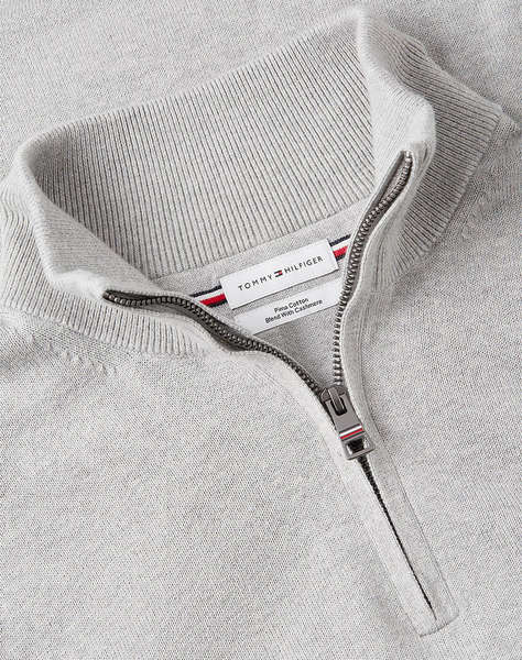 TOMMY HILFIGER PIMA ORG CTN CASHMERE ZIP MOCK