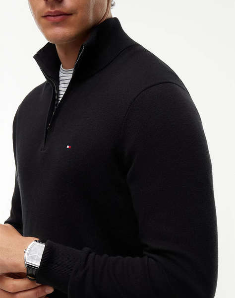 TOMMY HILFIGER PIMA ORG CTN CASHMERE ZIP MOCK