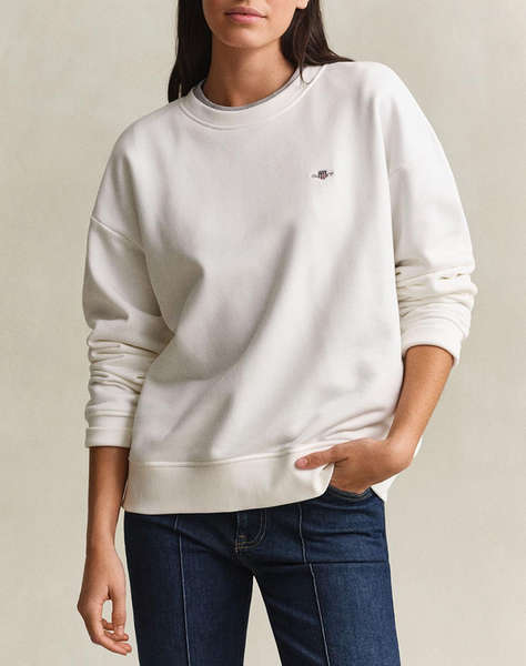 GANT СУИТШЪРТ С ДЪЛЪГ РЪКАВ SHIELD C-NECK SWEAT