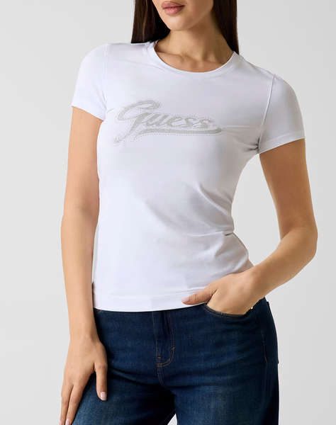 GUESS SS CN GLITTER LOGO TEE ДАМСКА БЛУЗА