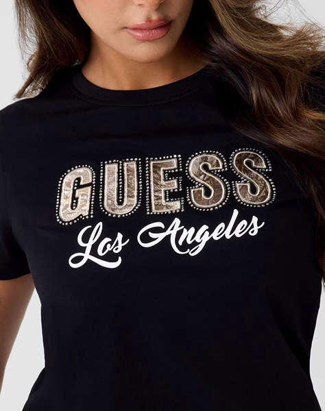 GUESS SS CN SNAKE SCRIPT RHINESTONE ДАМСКА БЛУЗА