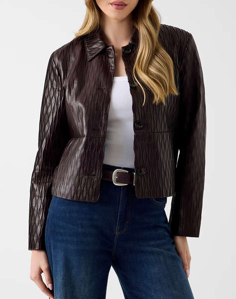 GUESS LS WALKER WAVE PLEATED PU JKT ДАМСКО ЯКЕ