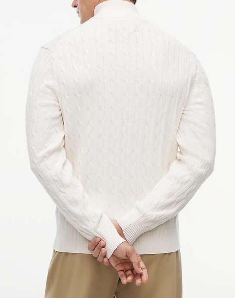 TOMMY HILFIGER CLASSIC COTTON CABLE ZIP MOCK