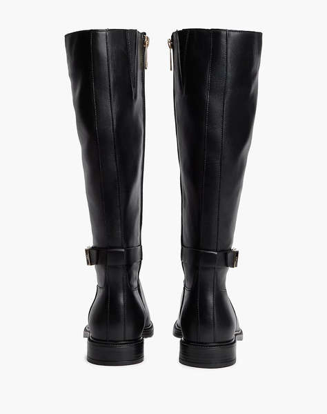 TOMMY HILFIGER TH BUCKLE LEATHER KNEE BOOT