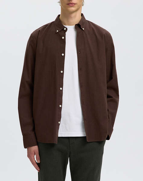 SELECTED SLMCOLE-JAY REG MELANGE LS SHIRT NOOS