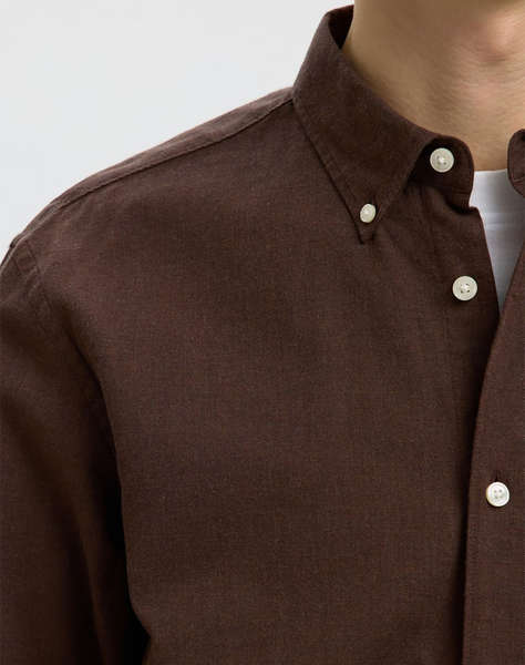 SELECTED SLMCOLE-JAY REG MELANGE LS SHIRT NOOS