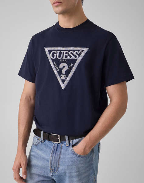 GUESS CN SS TRIANGLE LEAVES EMBROIDE БЛУЗА M