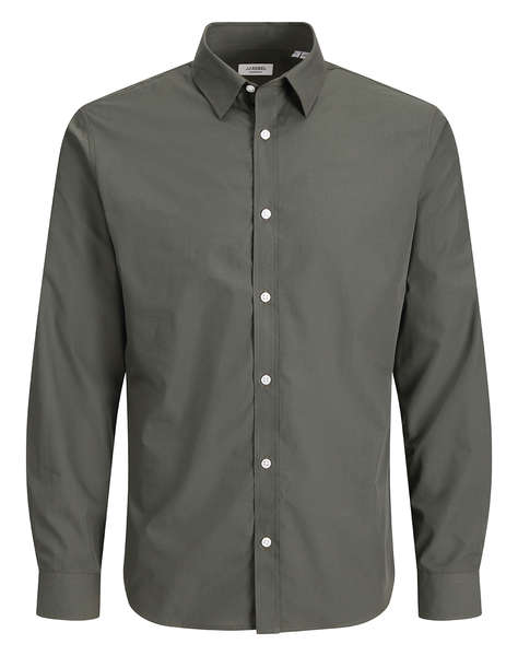 JACK&JONES JREBGAVIN SOLID SHIRT LS NOOS