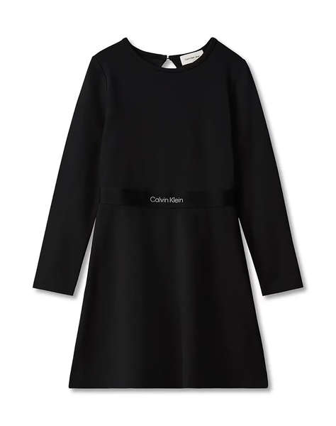 CALVIN KLEIN JEANS LOGO TAPE PUNTO LS DRESS
