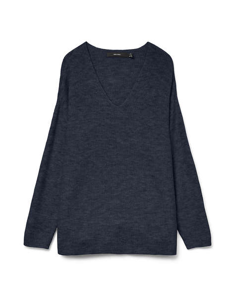 VERO MODA VMCREWLEFILE LS V-NECK BLOUSE NOOS