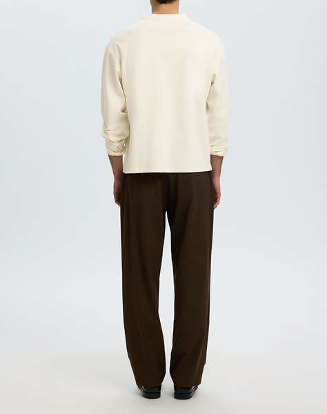 SELECTED SLMTAJ HEAVY LS O-NECK TEE