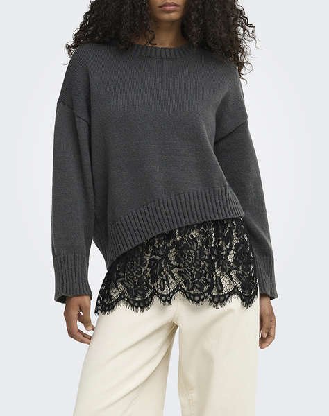 ONLY ONLEVIE LS LACE MIX O-NECK KNT