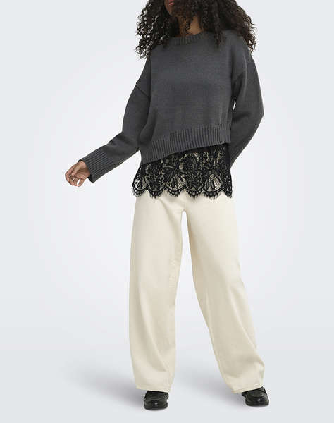 ONLY ONLEVIE LS LACE MIX O-NECK KNT
