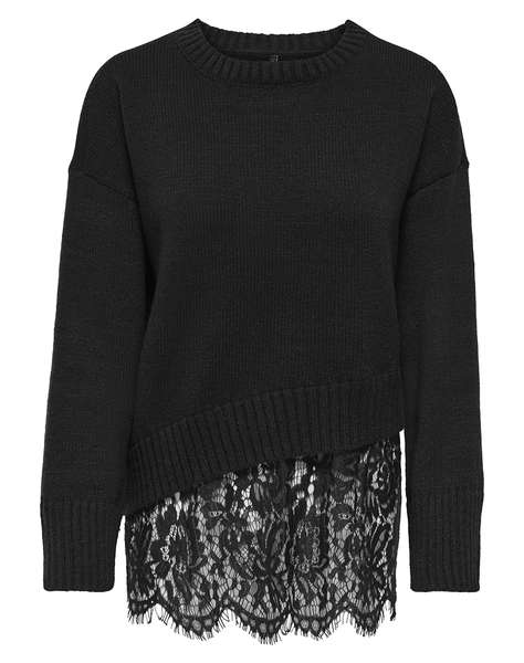 ONLY ONLEVIE LS LACE MIX O-NECK KNT