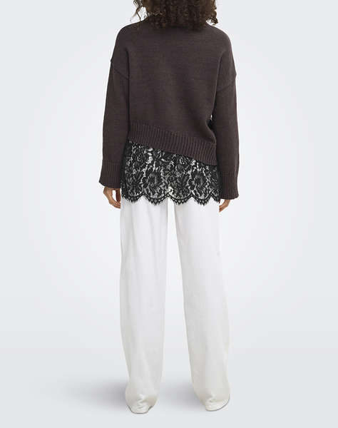 ONLY ONLEVIE LS LACE MIX O-NECK KNT