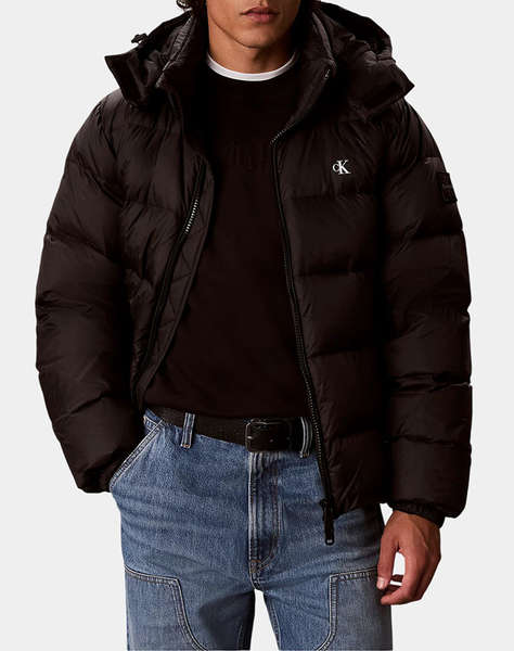 CALVIN KLEIN JEANS LS NYLON ZIP OFF HOOD DOWN PUFFE