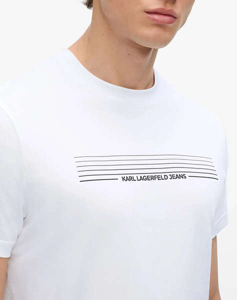 KARL LAGERFELD JEANS KLJ SLIM STRIPES LOGO TEE