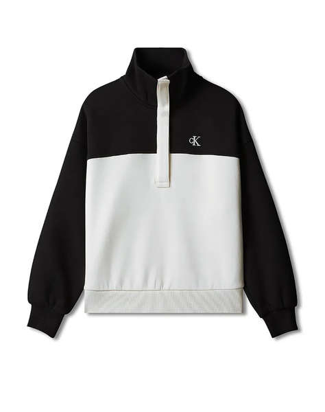 CALVIN KLEIN COLORBLOCK HALF BTN SWEATSHIRT