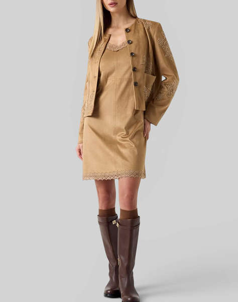 GUESS OCEANE SUEDE BEADING JKT ДАМСКО ЯКЕ