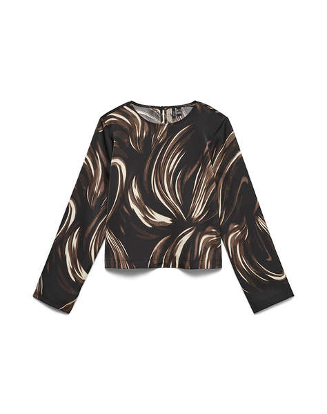 VERO MODA VMMIRO L/S O-NECK SHORT TOP WVN