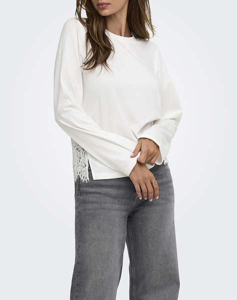 ONLY ONLLANIA L/S LACE TOP CS JRS