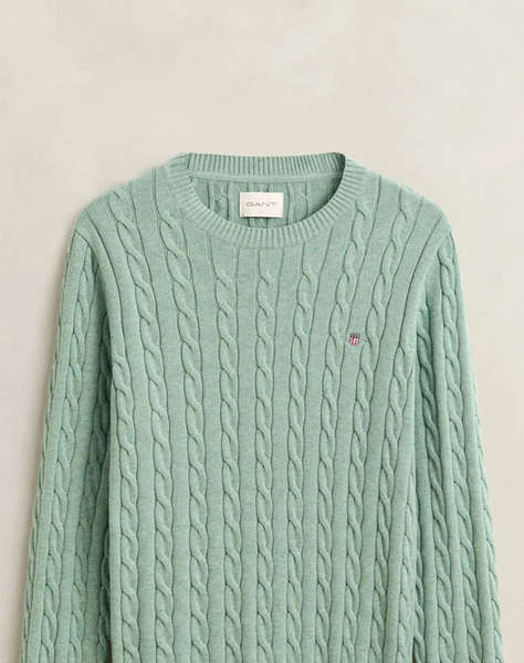 GANT ПУЛОВЕР С ДЪЛЪГ РЪКАВ COTTON CABLE C-NECK